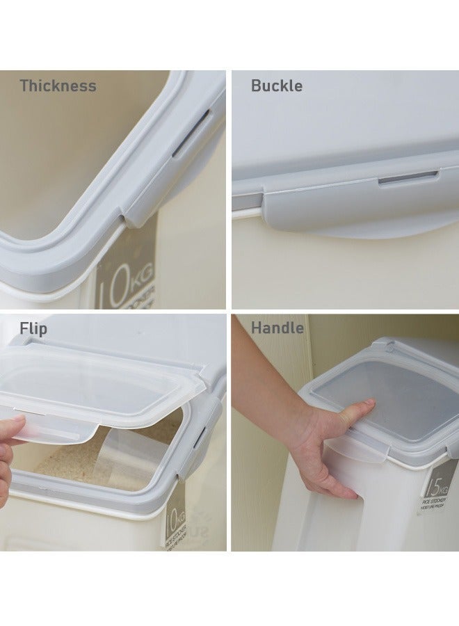 Rice Storage Bucket, High-Quality PP Material, Large-Capacity, Insect-Proof And Moisture-Proof, Kitchen Rice Bucket, Household Rice Box 10kg - Image 2